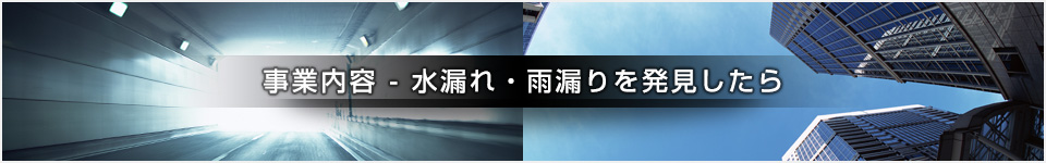 事業内容｜水漏れ・雨漏りを発見したら